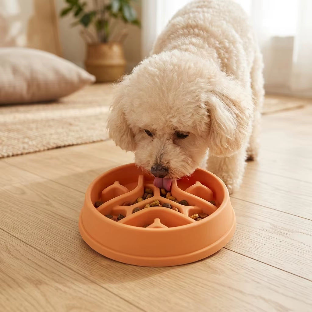Pet Slow Feeder Bowl Pet Bowls Feeders Maze Puzzle Design Anti-Choke Non-Slip Pet Feeding Bowl Eco-Friendly Food Grade PP Cat
