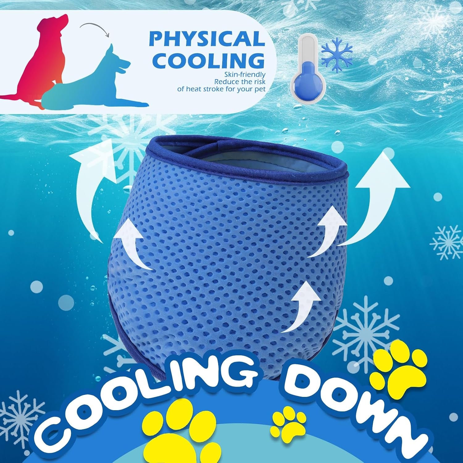 Dog Cooling Bandana - 2 Pack Instant Cooling Dog Bandanas, Chill Out Pet Cool Scarf Summer Essentials Ice Neck Cooler Wrap, Prevent Sunstroke for Small Medium Large Dogs, Navy Green L
