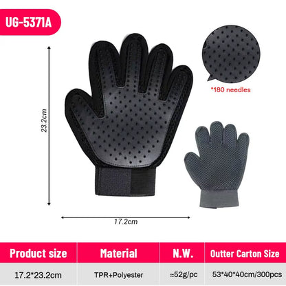 Hot Sell 2 in 1 Five Fingers Hair Removal Silicone Pet Cat Cleaning Hair Remover Grooming Deshedding and Bathing Brush Gloves