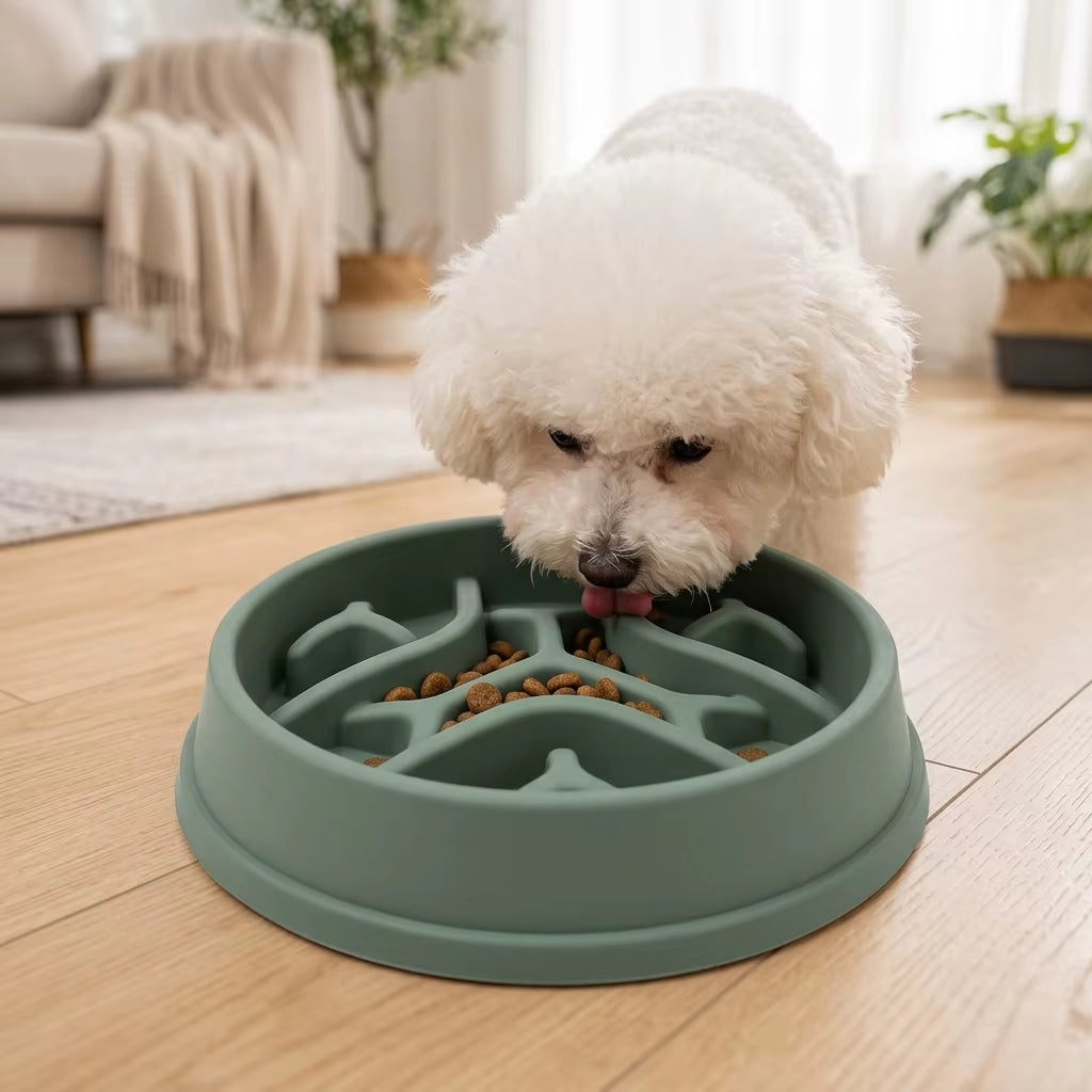 Pet Slow Feeder Bowl Pet Bowls Feeders Maze Puzzle Design Anti-Choke Non-Slip Pet Feeding Bowl Eco-Friendly Food Grade PP Cat