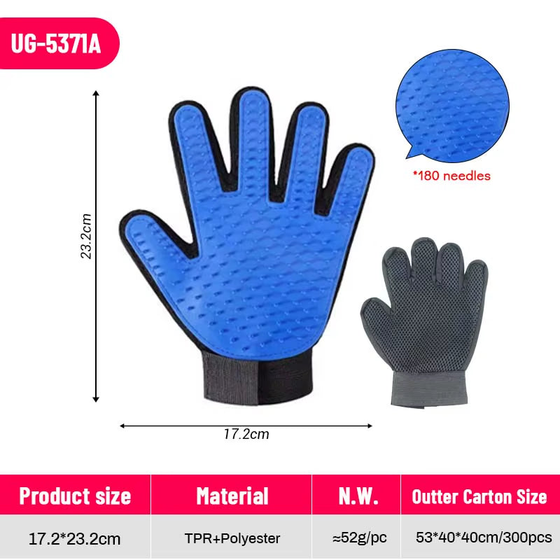 Hot Sell 2 in 1 Five Fingers Hair Removal Silicone Pet Cat Cleaning Hair Remover Grooming Deshedding and Bathing Brush Gloves