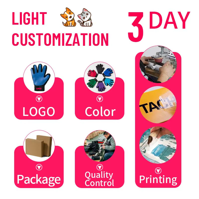 Hot Sell 2 in 1 Five Fingers Hair Removal Silicone Pet Cat Cleaning Hair Remover Grooming Deshedding and Bathing Brush Gloves