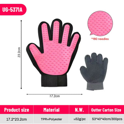 Hot Sell 2 in 1 Five Fingers Hair Removal Silicone Pet Cat Cleaning Hair Remover Grooming Deshedding and Bathing Brush Gloves